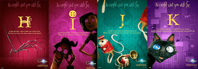 Coraline Alphabet Promo Movie Posters - H, I, J, K