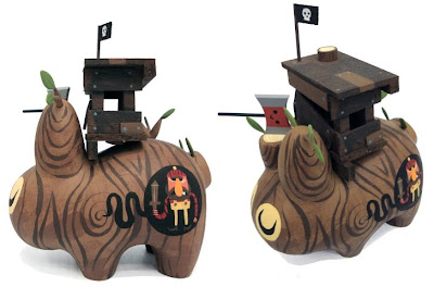 Hand Painted Custom Treehouse Wood Labbit by Amanda Visell