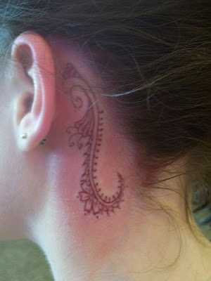 Star Tattoo Designs Behind Ear. star tattoo behind ear.