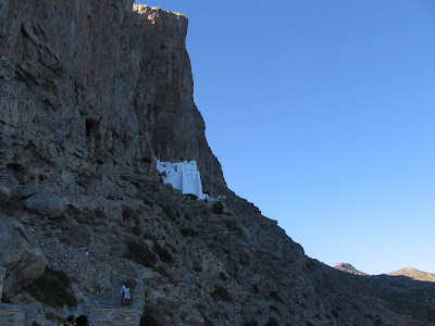 distant view of Hozoviotissa monastery