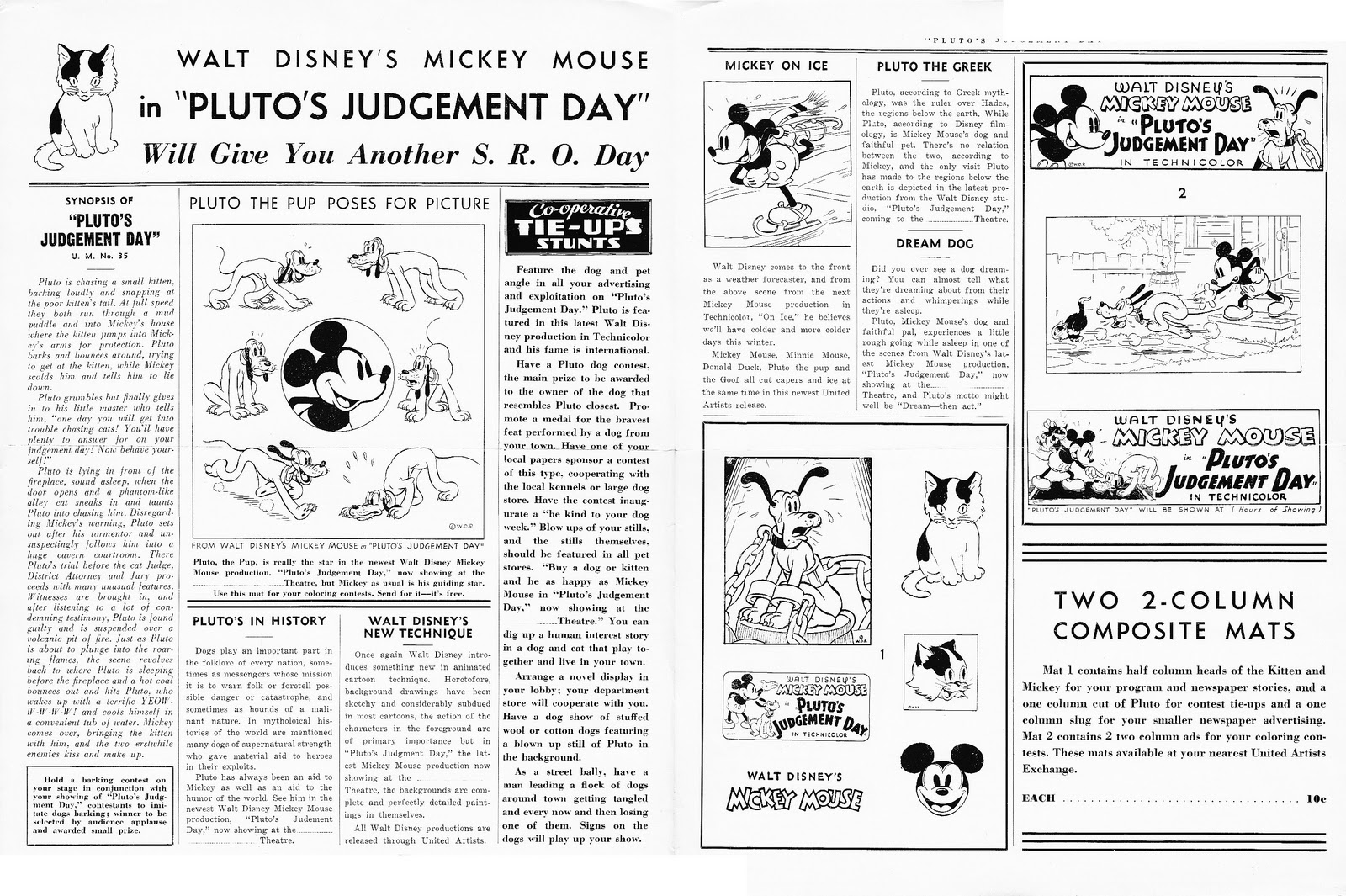 TAGTOONZ PLUTO S JUDGEMENT DAY Publicity Flyer 1935