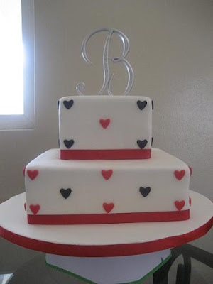 Black And Red Wedding Cakes. Red and Black Hearts Wedding