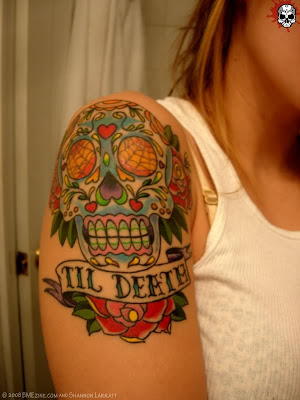 sugar skull, tattoo, tattoos