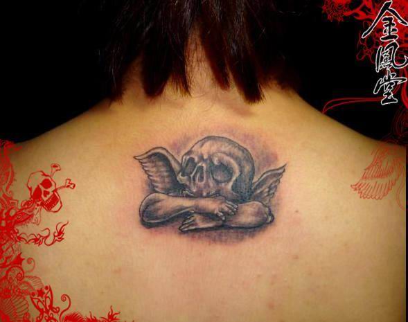 girly skull tattoo. girlfriend girly skull tattoo