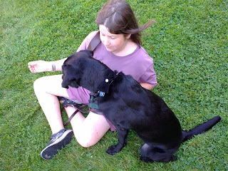 Trixie sporting her new collar, at least I hope so.