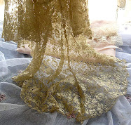 Antique Edwardian Silk Gold Lace
