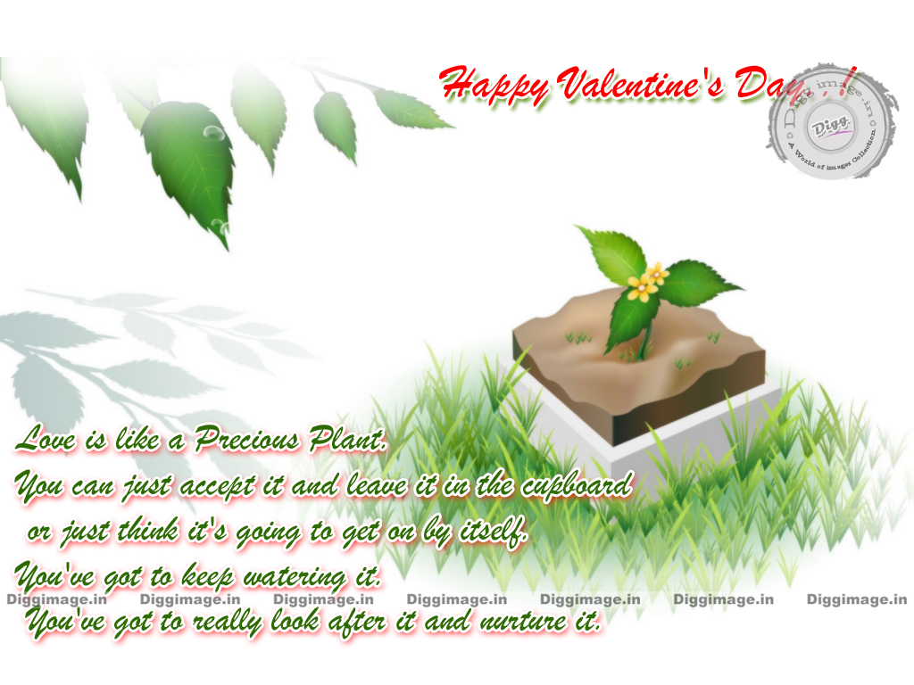 Love is Like a plant. valentine's day quotes ,wishes for lovers. D i