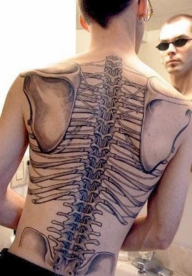 Best Art Body Painting, Skeletal On The Back