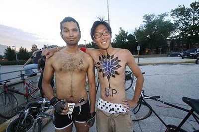 Bicycling With Painted Bodies