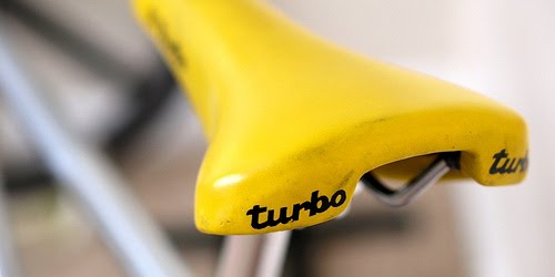 yellow bike saddle