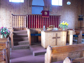 Melness Church chancel area