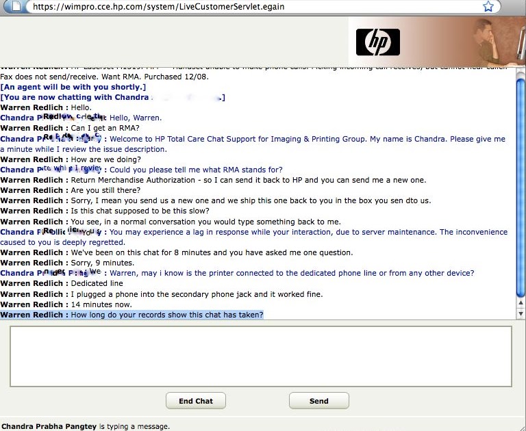 HP Customer Service By Chat Albany Lawyer