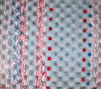 Upcycled Shipping Foam Retro Red White and Blue I