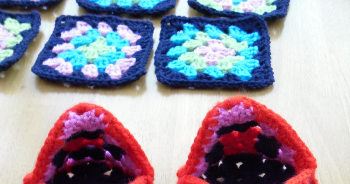 The Craft Attic: Crochet Granny Square Slippers
