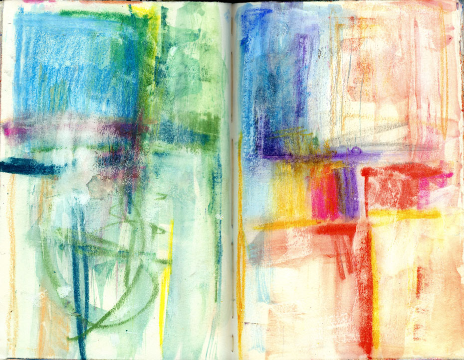 collage journeys by Jane Davies WaterSoluble Oil Pastels Revisited