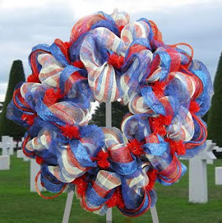 Memorial Day Wreath with poly mesh