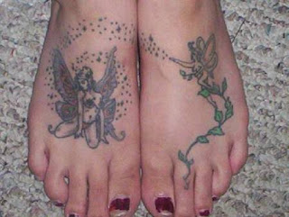 Female Tattoo Fairy Tattoo Design On The Foot