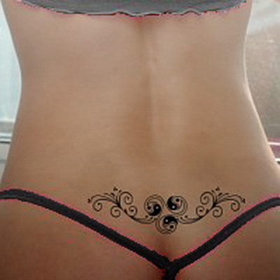 beautiful art ying yang tattoos back body girls