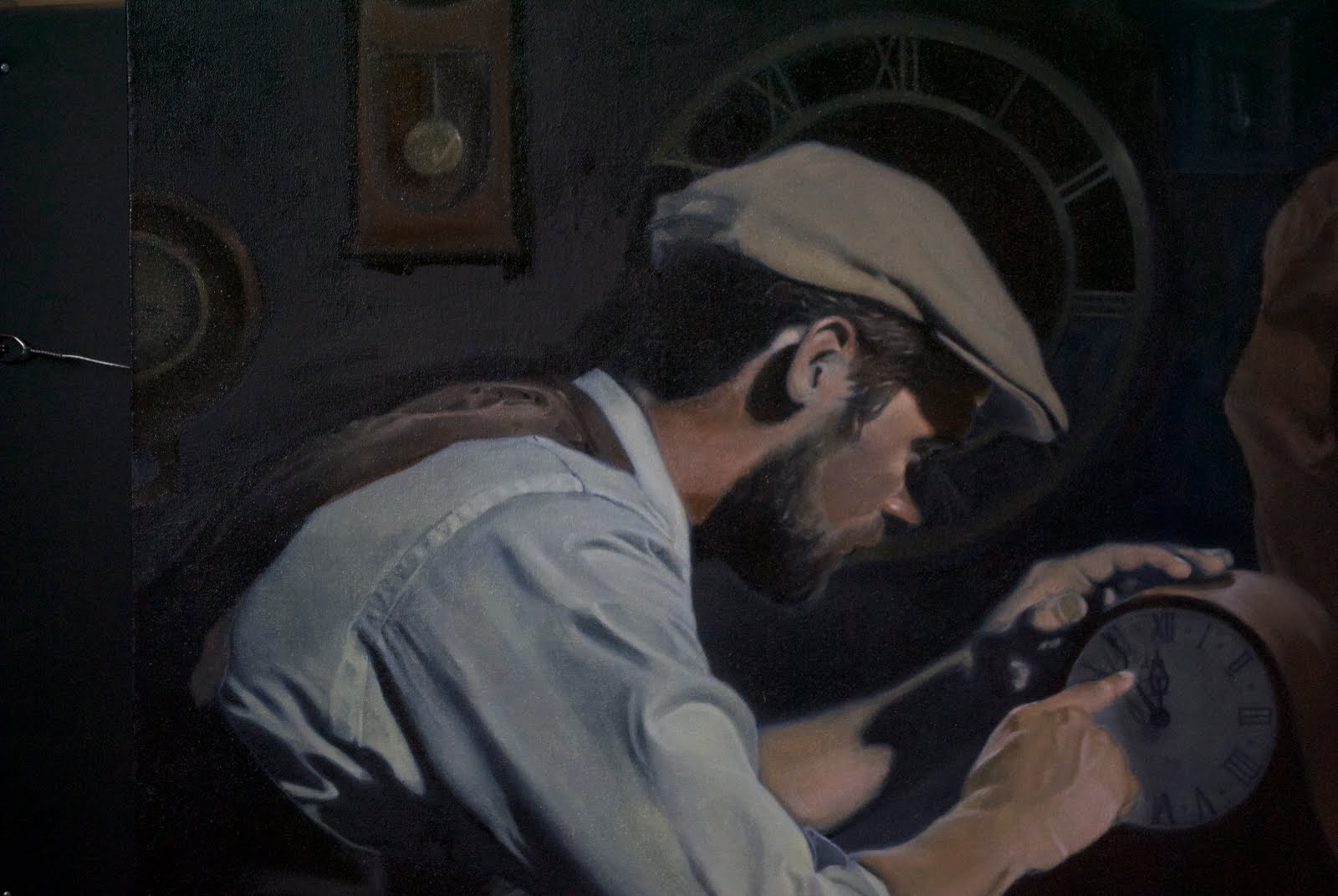 Andy Gard clock maker and apprentice