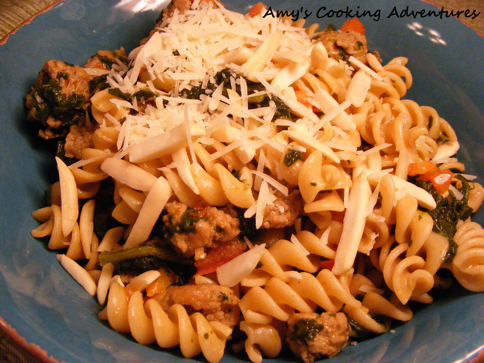 Rotini with Spinach and Turkey Sausage