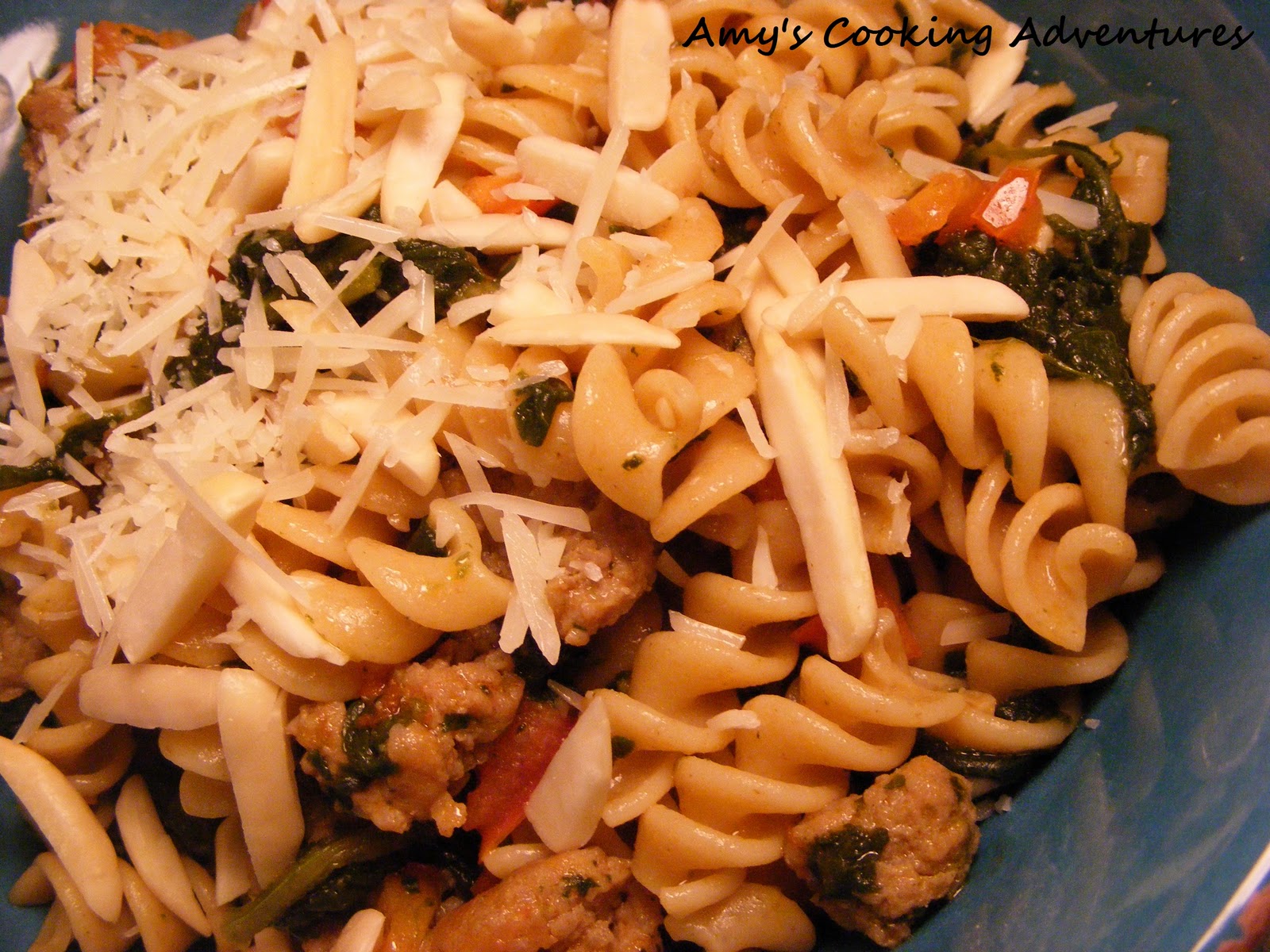 Rotini with Spinach and Turkey Sausage