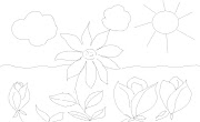 Dibujos de flores y paisajes para pintar. Dibujos para coloresar gratis de . dibujo para colorear de flores paisaje