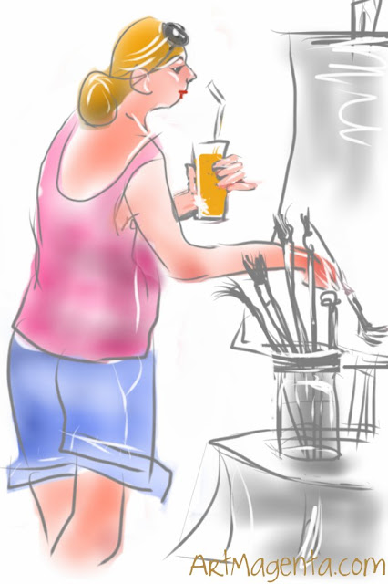 Orange juice is a sketch by illustrator Artmagenta