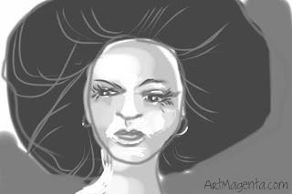 A voluminous hair style  is a sketch by illustrator Artmagenta