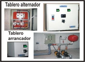 Fabricación de tableros alternadores, arrancadores,  presión constante, contra incendio y otros.