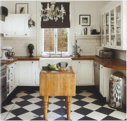 Checkered Floor Bathroom