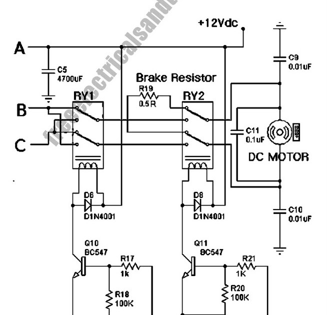 Free Schematic Diagram PWM Speed Control Circuit Using ForwardReverse