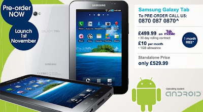 Carphone Warehouse pre-order Samsung Galaxy Tab for £530