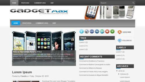 Free Blogger Templates Download: Gadget Max