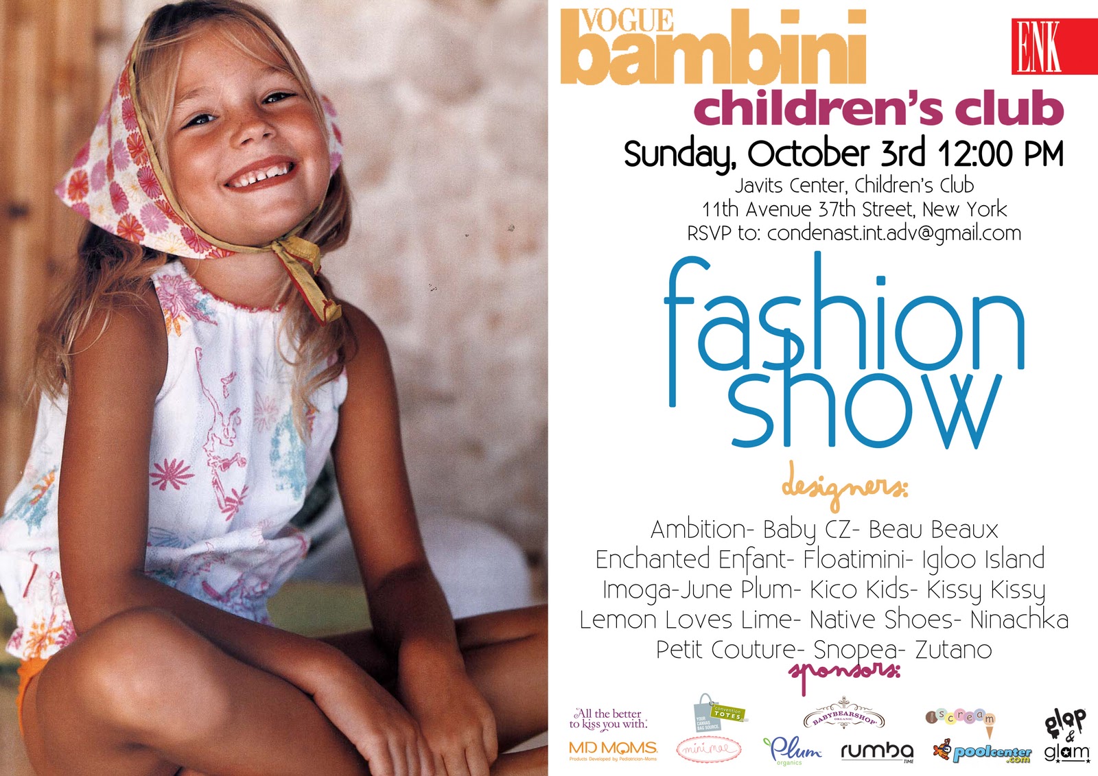 VOGUE BAMBINI FASHION SHOW NYC: VOGUE BAMBINI FASHION SHOW INVITE