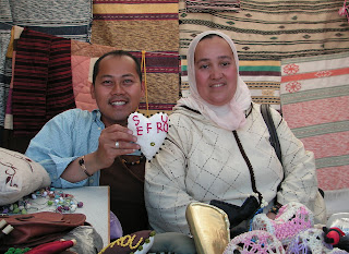 Nam LaMore with artisan Amina at a Zagora craft-fair, 2007