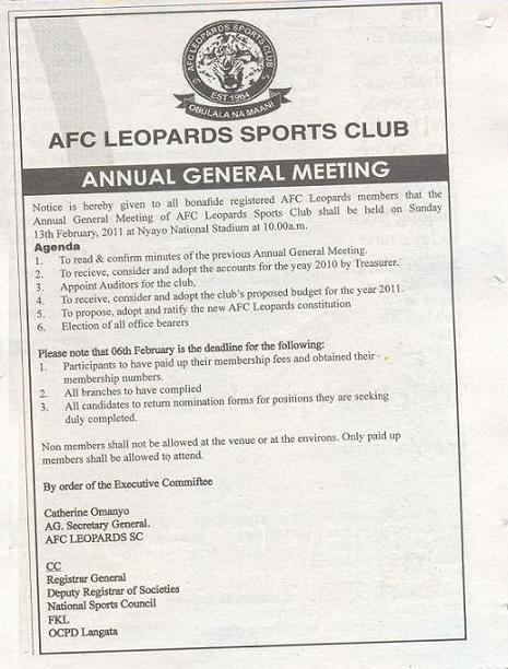 Agm Announcement