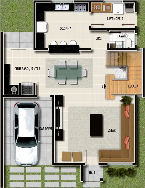 Projetos de casas modernas, geralmente são mais complexos, devido ao tamanho 