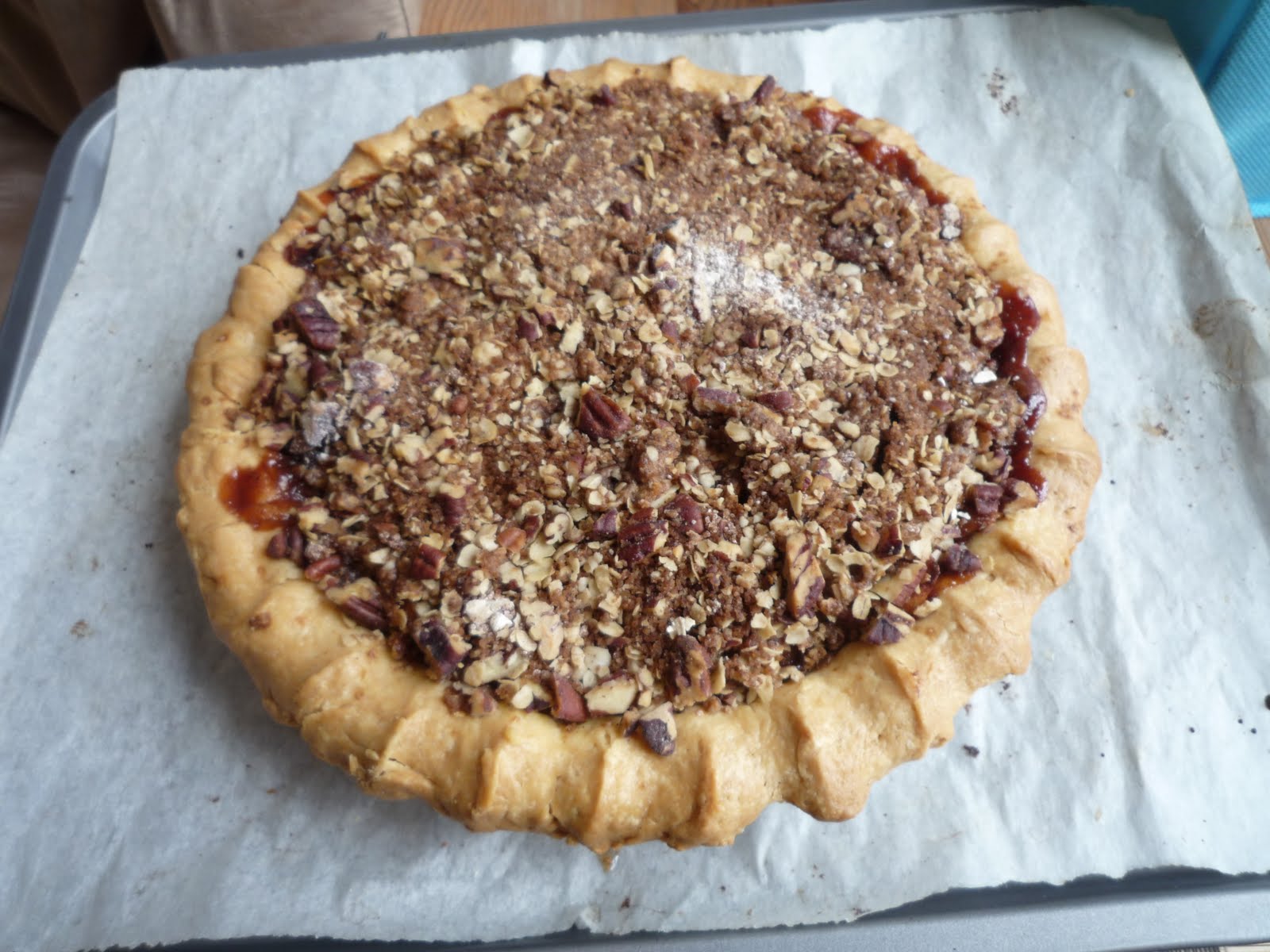 The Cookie Courier apple pie with pecan oatmeal crumble topping