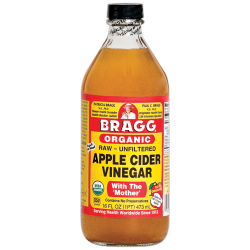 We buy Bragg's Apple Cider Vinegar (right).