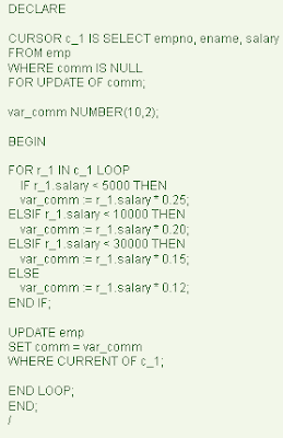 How to write variable in cursor oracle