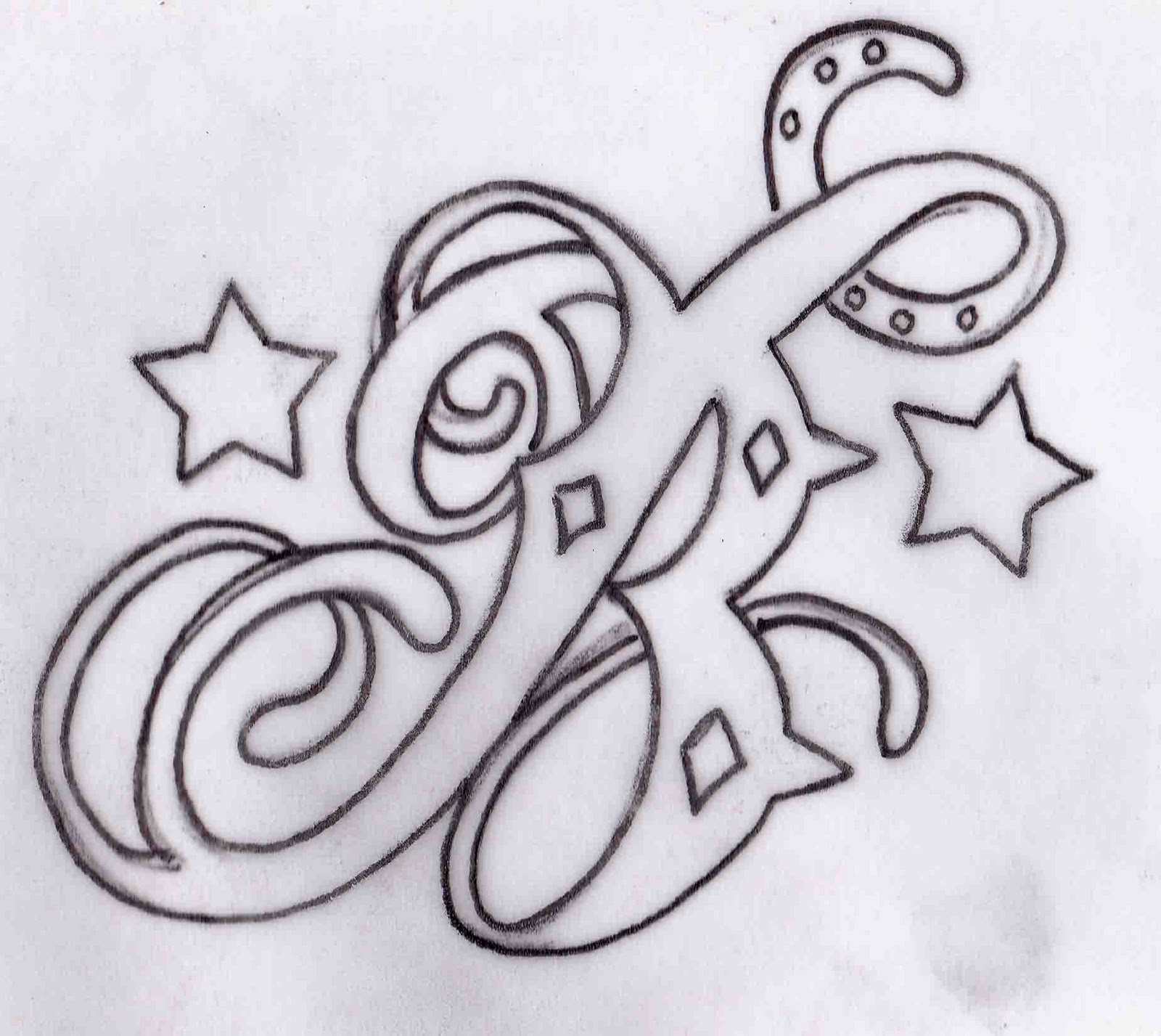 Tattoo Design Letters B