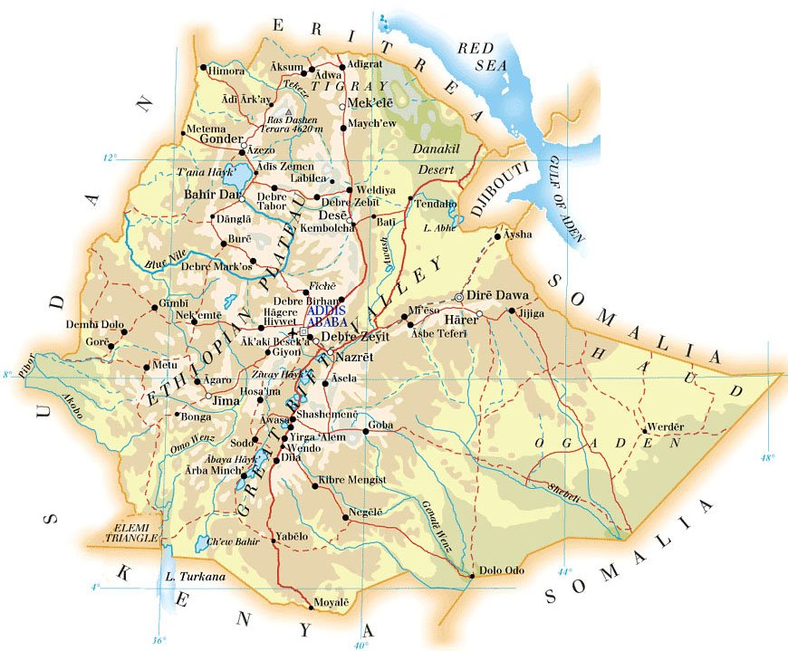 Map of Ethiopia