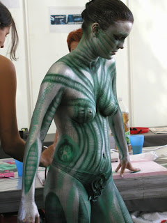 body painting airbrush photos - alien
