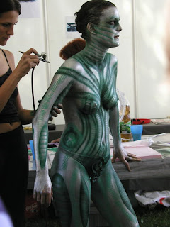 body painting airbrush photos - alien