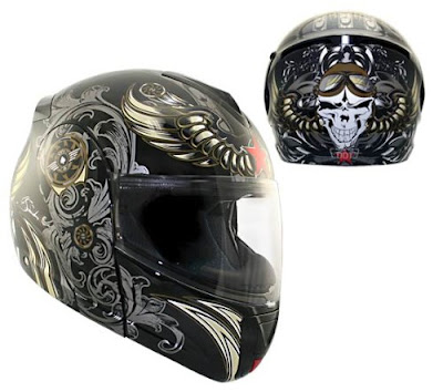 Advanced Hawk Aviator Skull Dual Visor Full Face Motorcycle Helmet thumbnail image