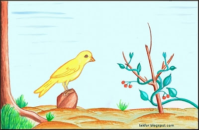 Painting of a Bird and a Vine