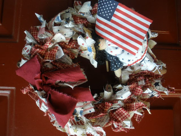 my fourth of July wreath! I added one of my Littl'ens and viola!