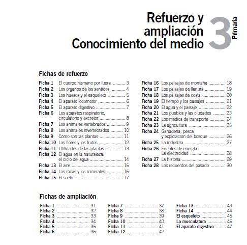 AMPLIACIÓN DE CONOCIMIENTO DEL MEDIO SANTILLANA (3º PRIMARIA