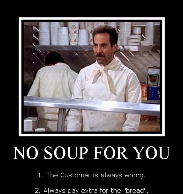 Recipes & More with Apron Madness Famous Soup Nazi Recipe, No Soup For