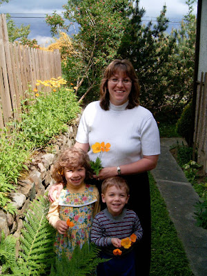 Kids with welsh poppies